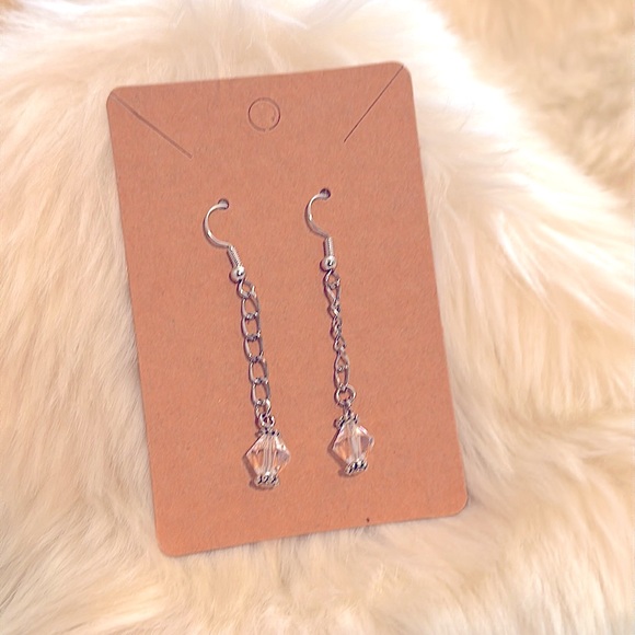 NEW:Elegant Ladies Natural Healing Crystal Quartz Facets Diamonds Silver Earring - Picture 12 of 16